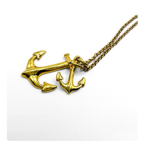 ★ NWOT J.crew Big & Small Anchor Necklace - Color Gold ★ - Picture 5 of 10